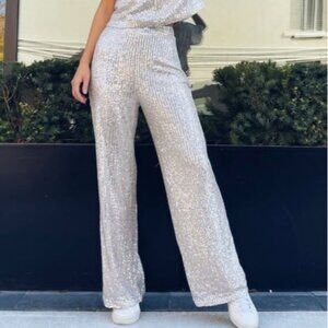 NWT Skies are Blue silver sequin pants